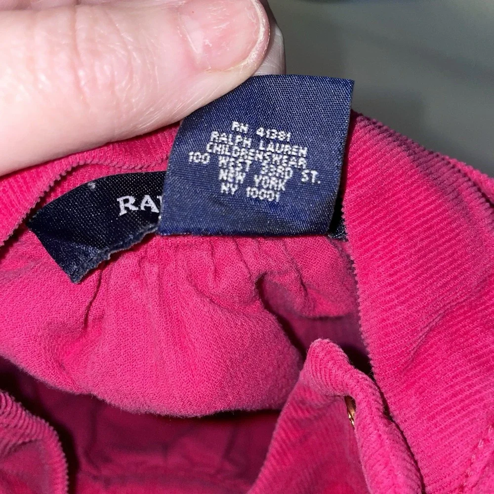 Vtg RALPH LAUREN Baby Girl's Burgundy Corduroy Dress Size 12‎ months